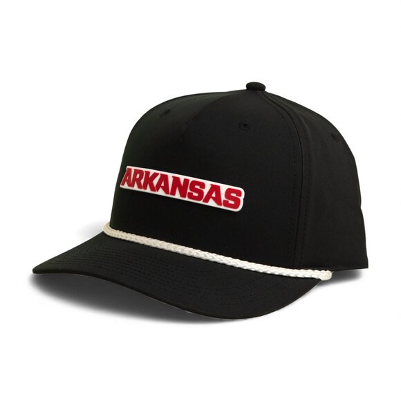 Arkansas Razorbacks ARKANSAS Red 3D Five Panel Classic Rope Hat- Black/ White - Picture 2 of 3